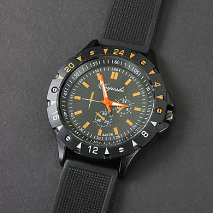 Мужская Спорт Стиль силиконовой лентой Кварцевые аналоговые наручные часы (разных цветов)