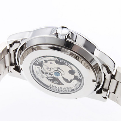 Мужская стали аналоговые механические наручные часы (серебро)