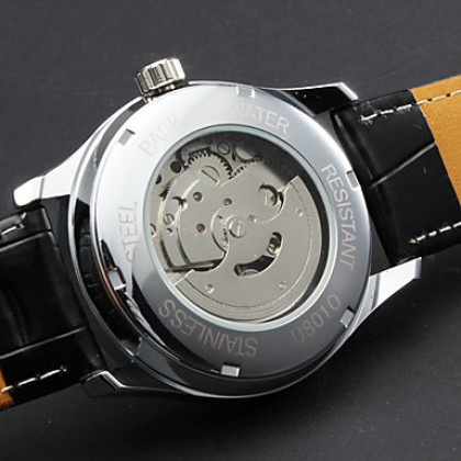 Мужская стилю ПУ аналоговых Механические наручные часы (черный)