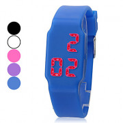 Мужская светодиодные силиконовые цифровые наручные часы (разные цвета полоса)