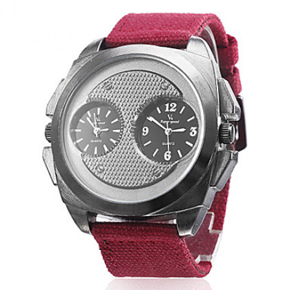 Мужская Ткань Аналоговые кварцевые наручные часы (2 часовых поясах, разных цветов)