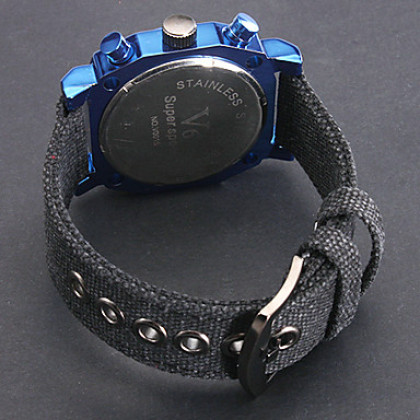 Мужская Ткань Кварцевые аналоговые наручные часы (черный)