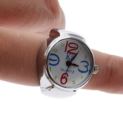 Мужская Цветочный Стиль сплав Аналоговый кольцо Кварцевые часы (серебро)