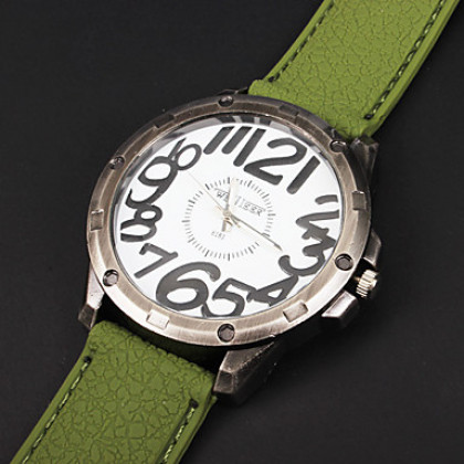 Мужская Урожай зеленой Бронзовый силиконовой лентой Аналоговые кварцевые наручные часы (разных цветов)