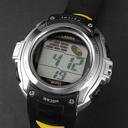Мужская ЖК-цифровой многофункциональный набор Rubber Band наручные часы (разных цветов)