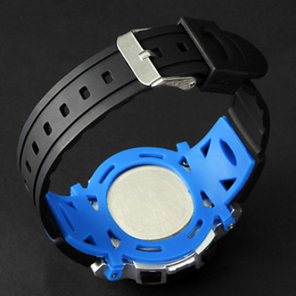 Мужская ЖК-цифровой многофункциональный резинкой наручные часы (разных цветов)