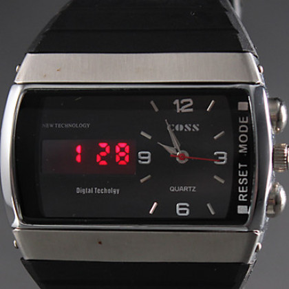 Мужские аналого-цифровые часы с несколькими циферблатами (черные)