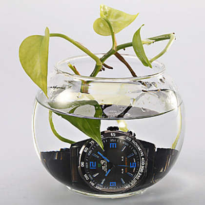 Мужские аналого-цифровые кварцевые мультиходовые LED наручные часы из стали (2 временных зоны, разные цвета)