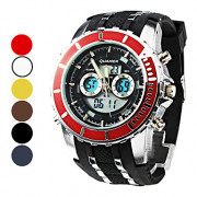 Мужские аналого-цифровые мультифункциональные спортивные наручные часы со стальным корпусом (разные цвета)