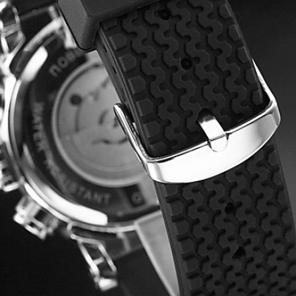 Мужские аналоговые авто-механические наручные часы с календарем и силиконовым ремешком (разные цвета)