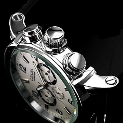 Мужские аналоговые авто-механические наручные часы с календарем и силиконовым ремешком (разные цвета)
