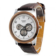 Мужские аналоговые кварцевые часы (коричневые)