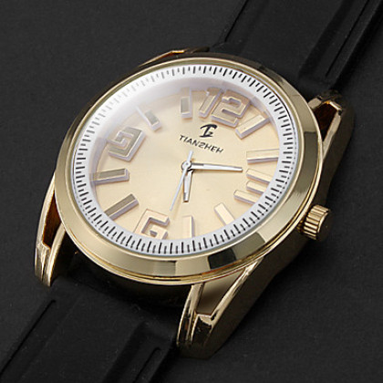 Мужские аналоговые кварцевые наручные часы с классическим дизайном и силиконовым ремешком