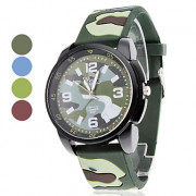Мужские аналоговые кварцевые наручные часы унисекс с силиконовым ремешком камуфляжной расцветки (разные цвета)