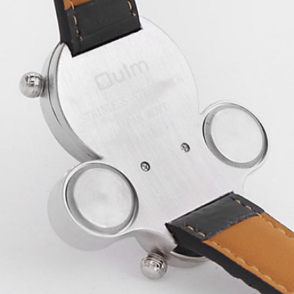 Мужские аналоговые механические часы (2 часовых пояса, черные)
