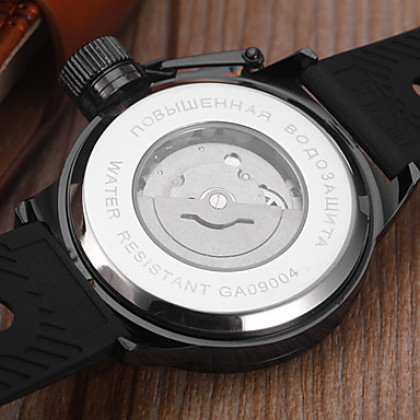 Мужские аналоговые механические наручные часы с черным корпусом (разные цвета)