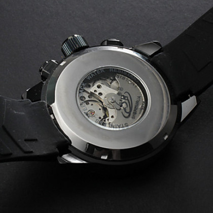 Мужские аналоговые механические водонепроницаемые наручные часы с календарем с силиконовым ремешком (разные цвета)