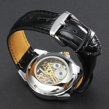 мужские аналоговые ПУ Механические наручные часы (черный)