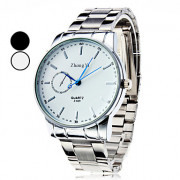 Мужские элегантные аналоговые кварцевые наручные часы из стали (разные цвета)