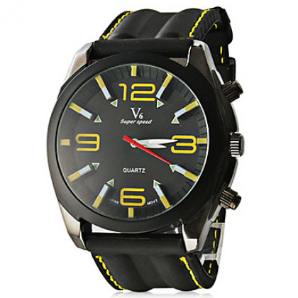 Мужские кварцевые аналоговые часы с черным циферблатом и черным силиконовым ремешком. Цвета в ассортименте.
