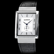 Мужские кварцевые аналоговые Серебряный набор кожа наручные часы с руки секундный циферблат (черный)