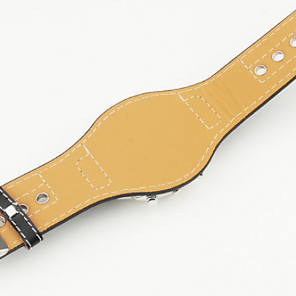 Мужские кварцевые часы с ремешком из искусственной кожи