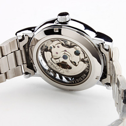 Мужские механические автоматические часы (серебристый металл)