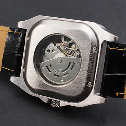Мужские механические часы с ремешком из кожзама (разные цвета)