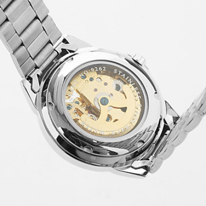 Мужские механические наручные часы из сплава серебристого цвета