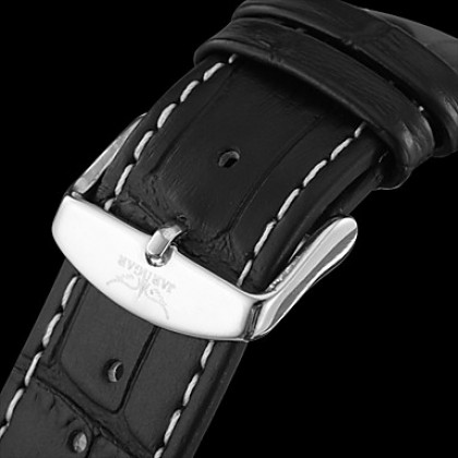 Мужские механические наручные часы в серебристом корпусе на ремешке из искусственной кожи. Цвета в ассортименте