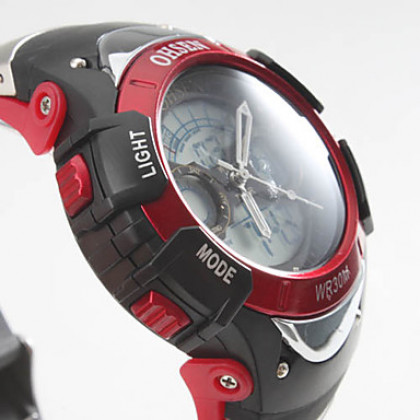 мужские многофункциональные резиновые аналоговые цифровые мульти-движения наручные часы с синим цветом (черный)