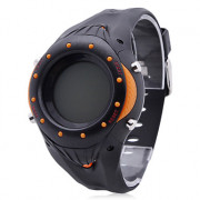 Мужские многофункциональные резиновые цифровые автоматические наручные часы (черный)