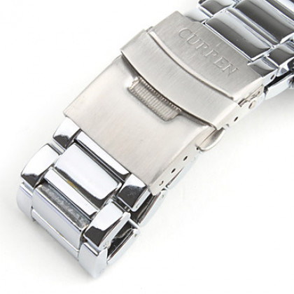 Мужские наручные часы с белым циферблатом в серебристом металлическом корпусе