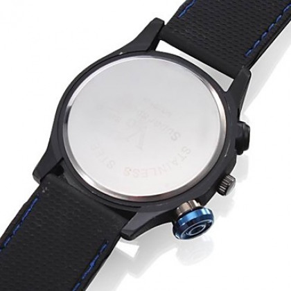 Мужские Повседневный стиль силиконовый аналоговые кварцевые наручные часы (черный)
