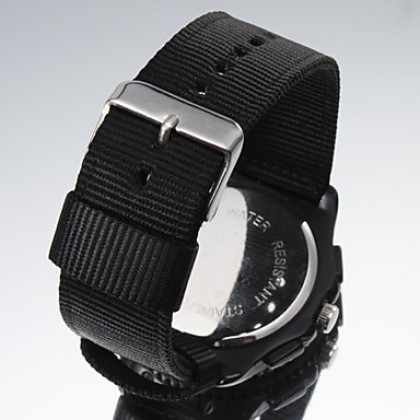 Мужские Повседневный стиль ткань аналоговые кварцевые наручные часы (черный)