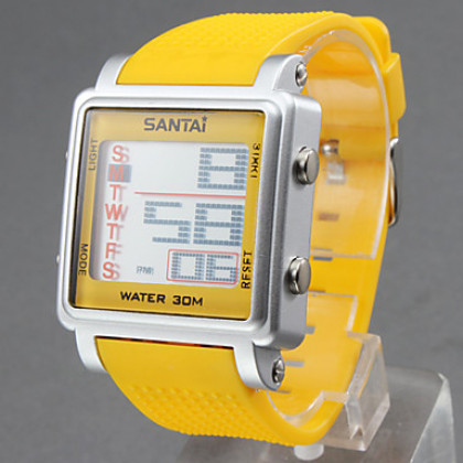 Мужские резиновые Светодиодные цифровые наручные часы (разных цветов)