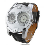 мужские шт кварца спортивные наручные часы с черным кожаный ремешок