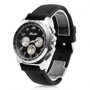 мужские силиконовые аналоговые кварцевые наручные часы с тахометром (черный)