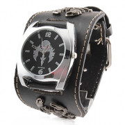мужские скорпион кожаный аналоговые кварцевые наручные часы (черный)
