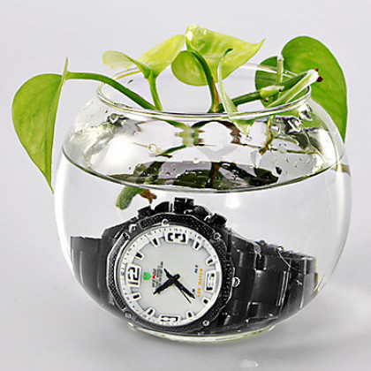 Мужские стали LED-кварцевый цифро-аналоговые наручные часы с Многофункциональная (2 часовых поясов, разных цветов)