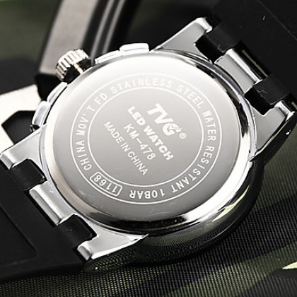 Мужские Стальной корпус Резиновая лента Кварцевые аналоговые наручные часы (разных цветов)