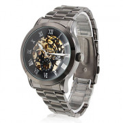 мужские стильные механические аналоговые наручные часы (черный)