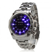 Мужские светодиодные цифровые часы с голубой подсветкой (черные)
