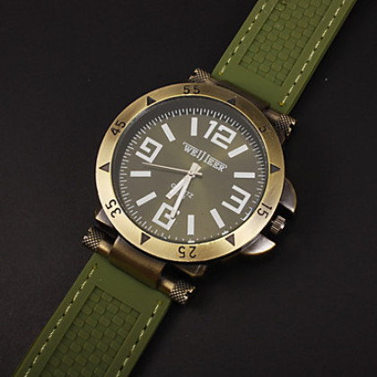 Мужские винтажные аналоговые кварцевые наручные часы под &quot;бронзу&quot; с силиконовым ремешком (разные цветов)