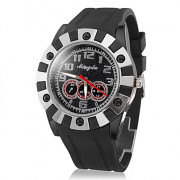 мужской черный и белый цвета смешивания циферблат аналогового кварцевые спортивные часы (случайный цвет)