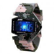 мужской камуфляж трансфер стиль красочные светодиодный цифровой силиконовой лентой наручные часы