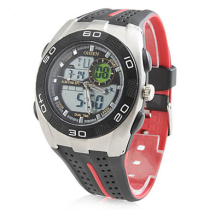 мужской спортивный многофункциональный резиновые аналоговые цифровые мульти-движения наручные часы (разных цветов)