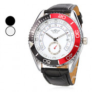 Мужской стиль PU Аналоговый механические наручные часы (черный)