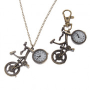 Мужской стиль велосипедов сплавов Кварцевый брелок Ожерелье Watch (бронза)