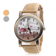 Мужской цветок Стиль PU аналоговые кварцевые наручные часы (разных цветов)